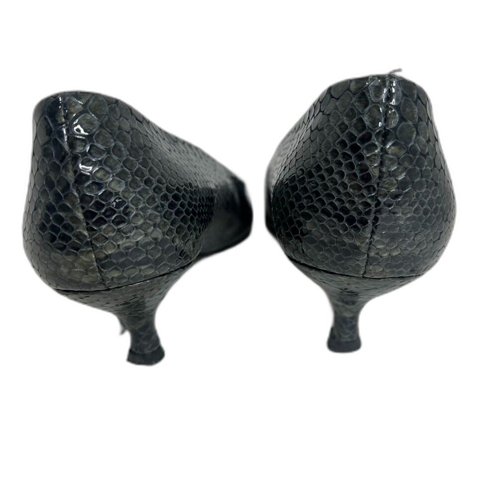 Y2k Stuart Weitzman Grey Python Snakeprint Leathe… - image 4